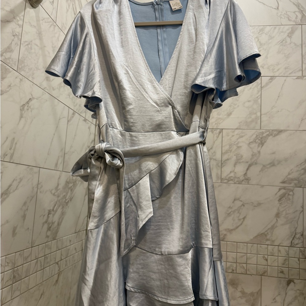 Selfie Leslie Blue Wrap Dress